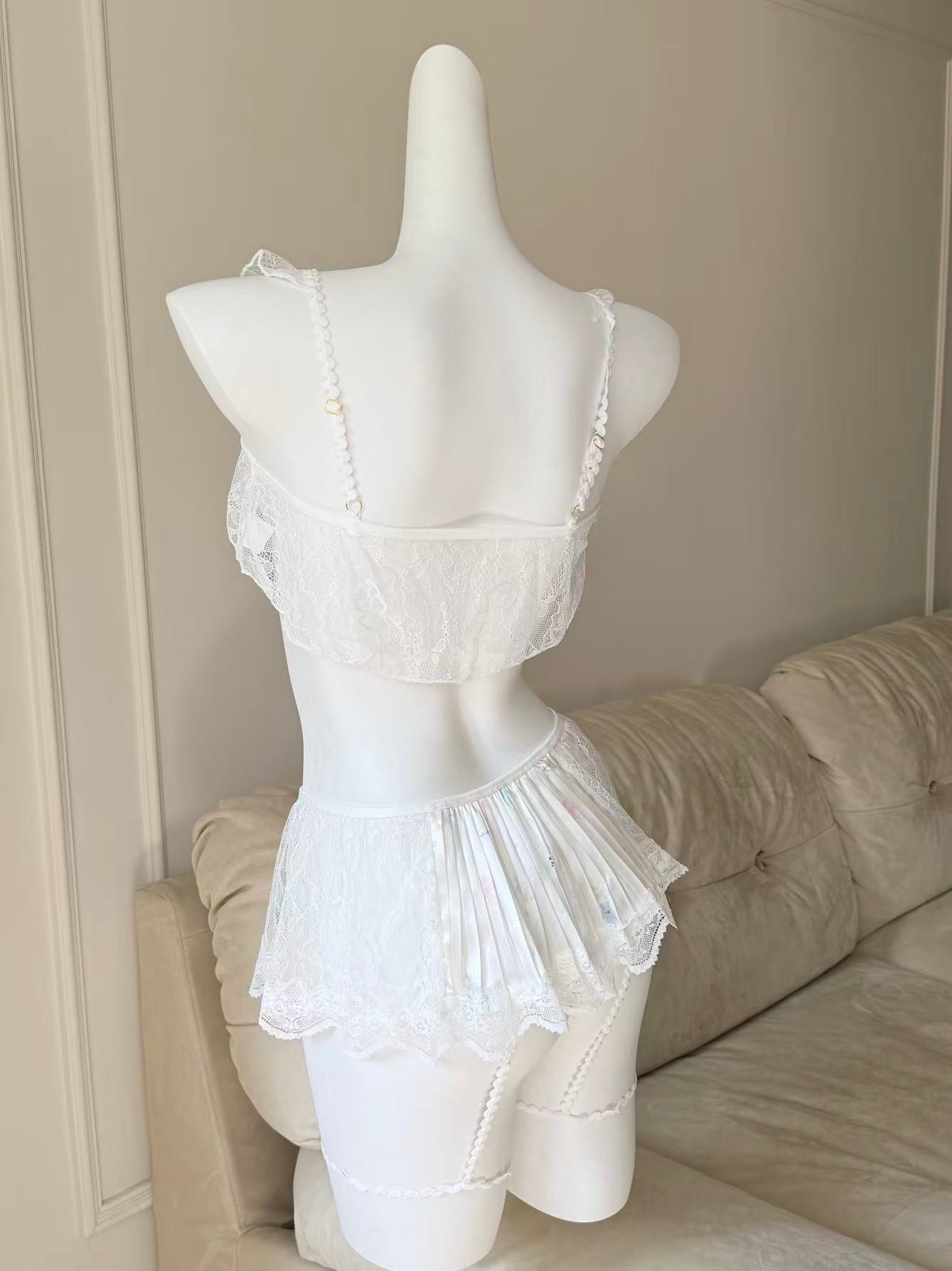 White White Angel Lace Two-Piece by Openme lingerie — vanilla girl