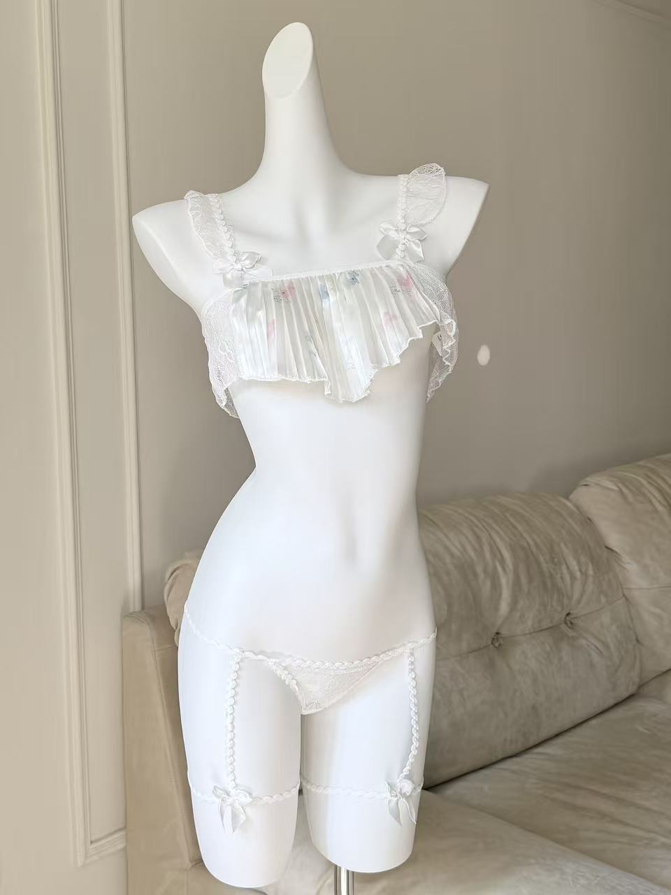 White White Angel Lace Two-Piece by Openme lingerie — vanilla girl